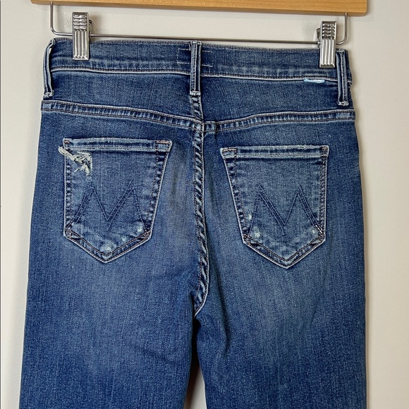 MOTHER The Insider Crop Step Fray Straight Leg Jeans Size 25 Mid Rise - Picture 6 of 11